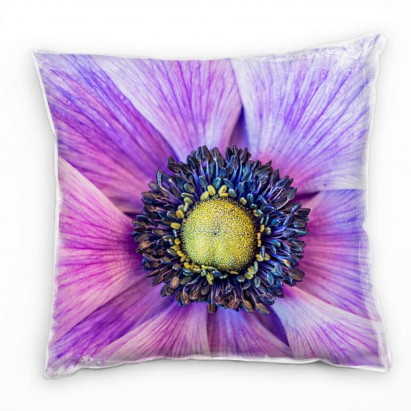 Macro, Blumen, Blütenblätter, lila, gelb Deko Kissen 40x40cm für Couch Sofa Lounge Zierkissen