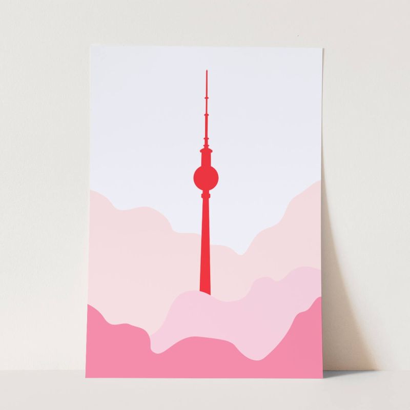 Berliner Fernsehturm Minimal Abstrakt Illustration Dekorativ