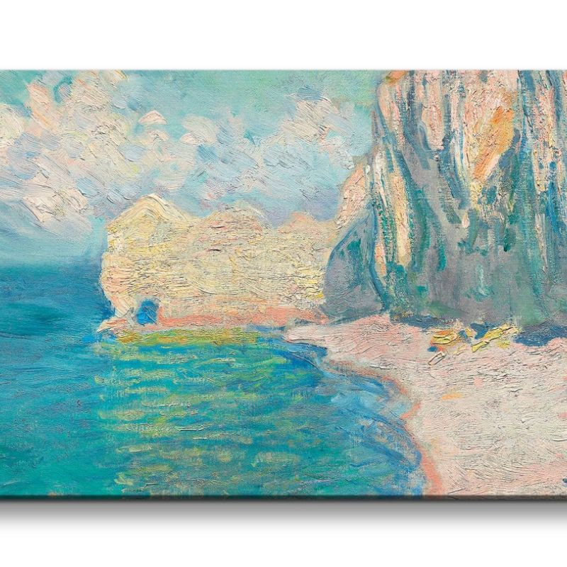 Remaster 120x60cm Claude Monet Impressionismus weltberühmtes Wandbild Meer Küste Klippen