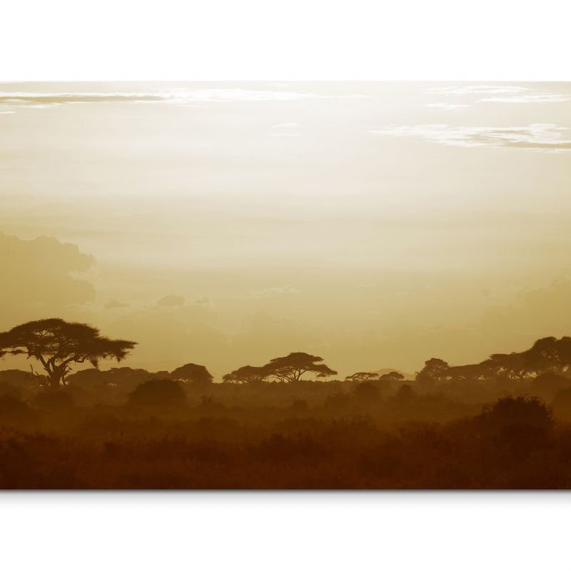 120x80cm Wandbild Afrika Kenia Savanne Sonnenuntergang