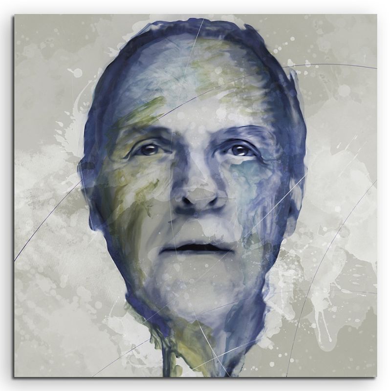 Anthony Hopkins Splash 60x60cm Kunstbild als Aquarell auf Leinwand