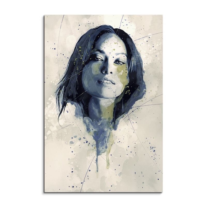 Olivia Wilde I Splash 90x60cm Kunstbild als Aquarell auf Leinwand