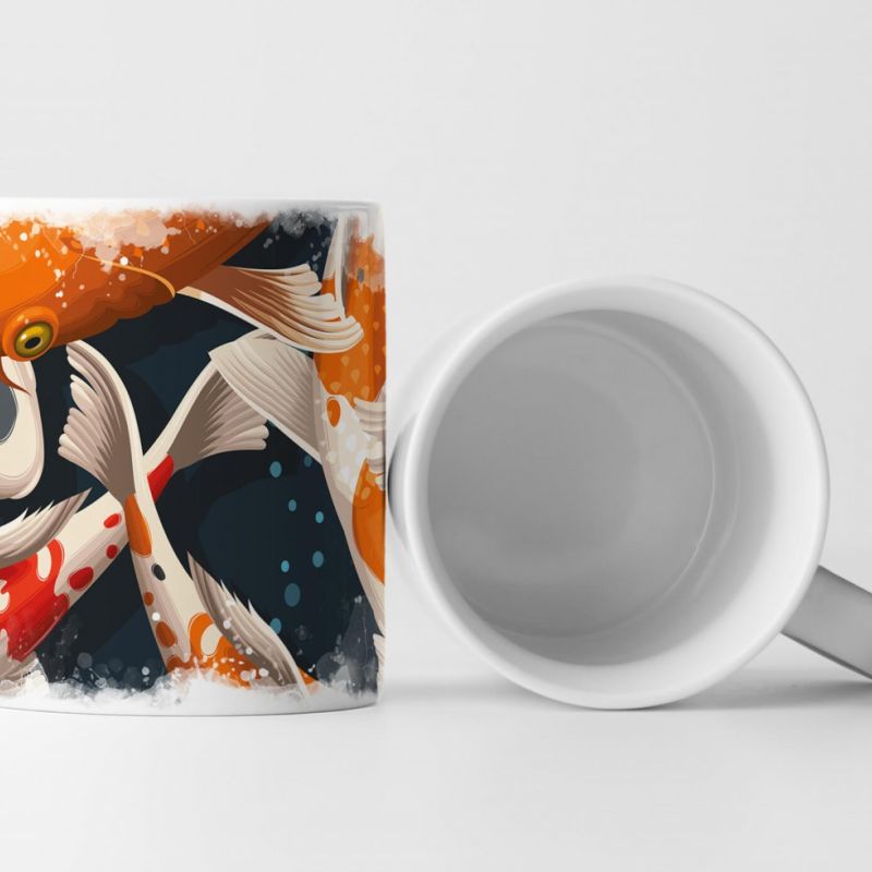 Tasse Geschenk Bild – Koikarpfen gemalt