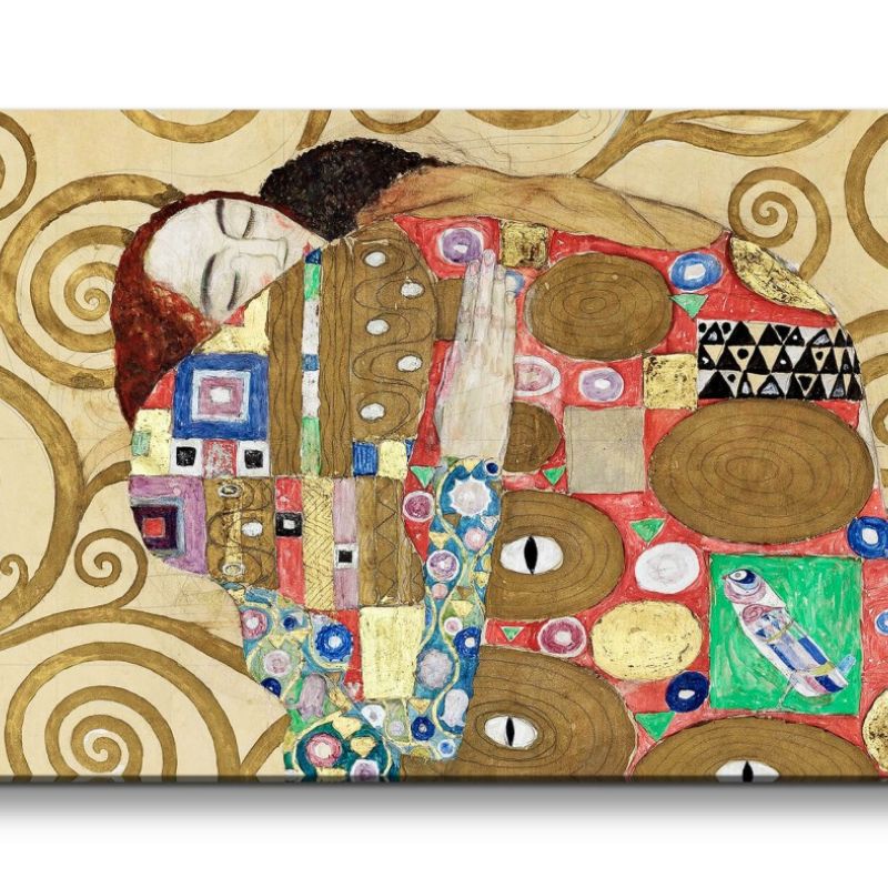 Remaster 120x60cm Gustav Klimt’s Fulfillment Weltberühmt Kult Muster Farbenfroh Vintage