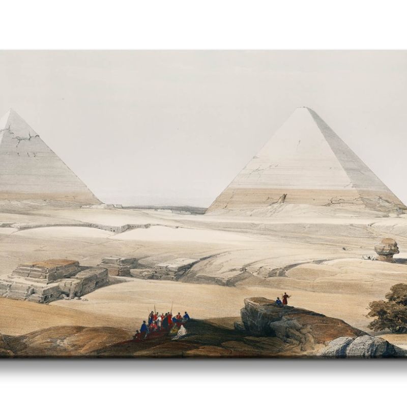 Remaster 120x60cm Ägypten Pyramiden alte Illustration Wunderschön Kunstvoll