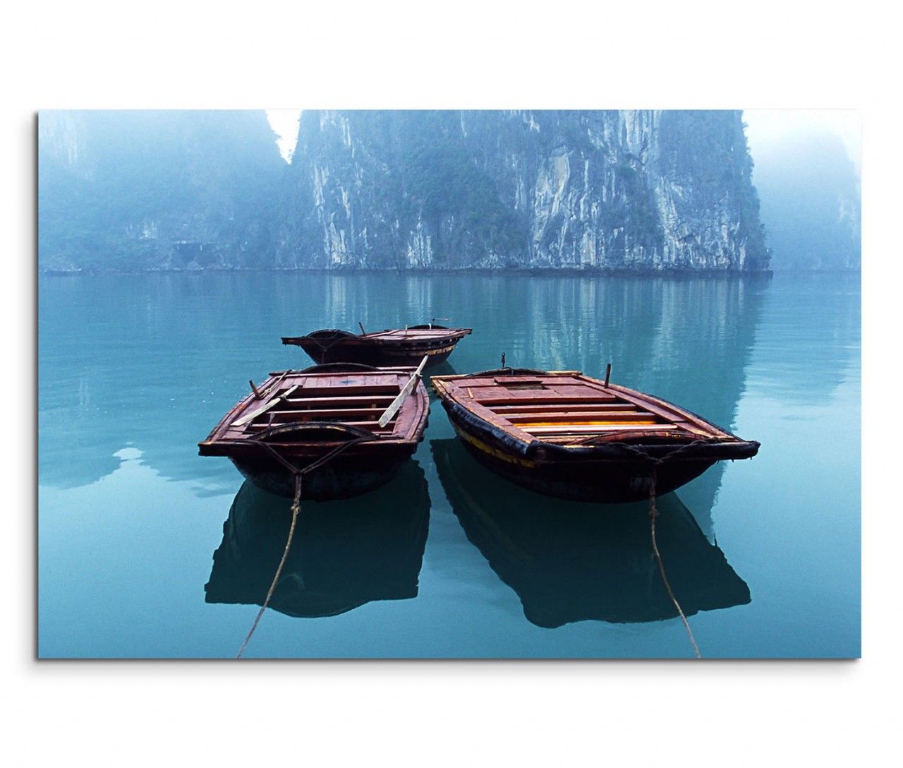 120x80cm Wandbild Vietnam Halong Bay Meer Holzboote