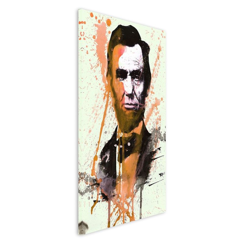 Abraham Lincoln 90x60cm  Aquarell Art Leinwandbild