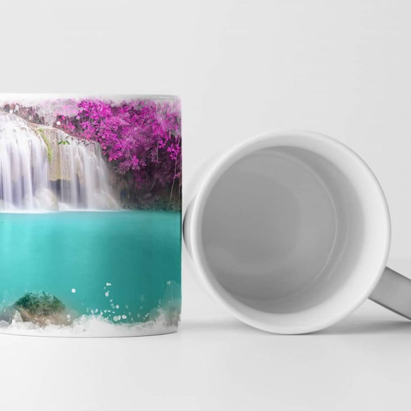 Tasse Geschenk Landschaftsfotografie – Erawan Wasserfall Thailand