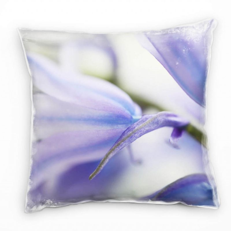 Macro, Blumen, lila, grün Deko Kissen 40x40cm für Couch Sofa Lounge Zierkissen