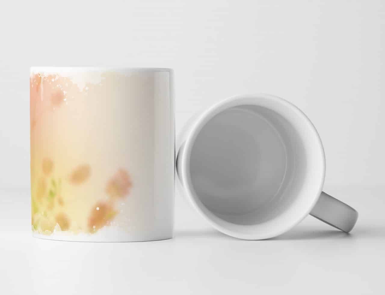 Tasse Geschenk Digitale Grafik – Zarte Blüten im Nebel