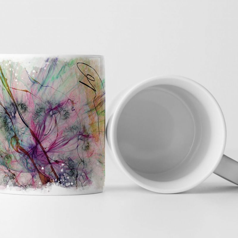 Tasse Geschenk Aquarellmuster, mehrfarbig, magenta