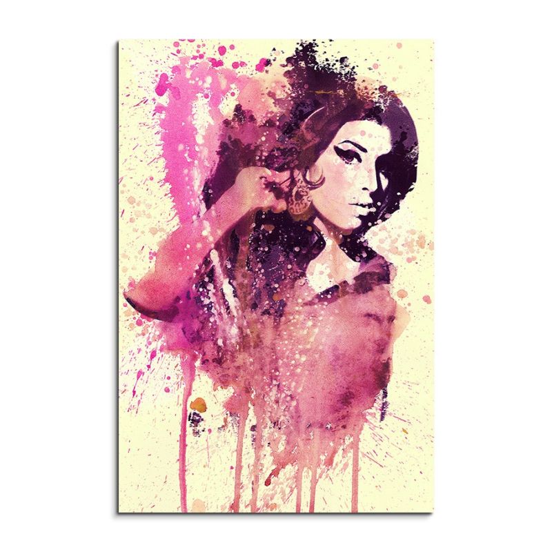 Amy Winehouse 90x60cm  Aquarell Art Leinwandbild