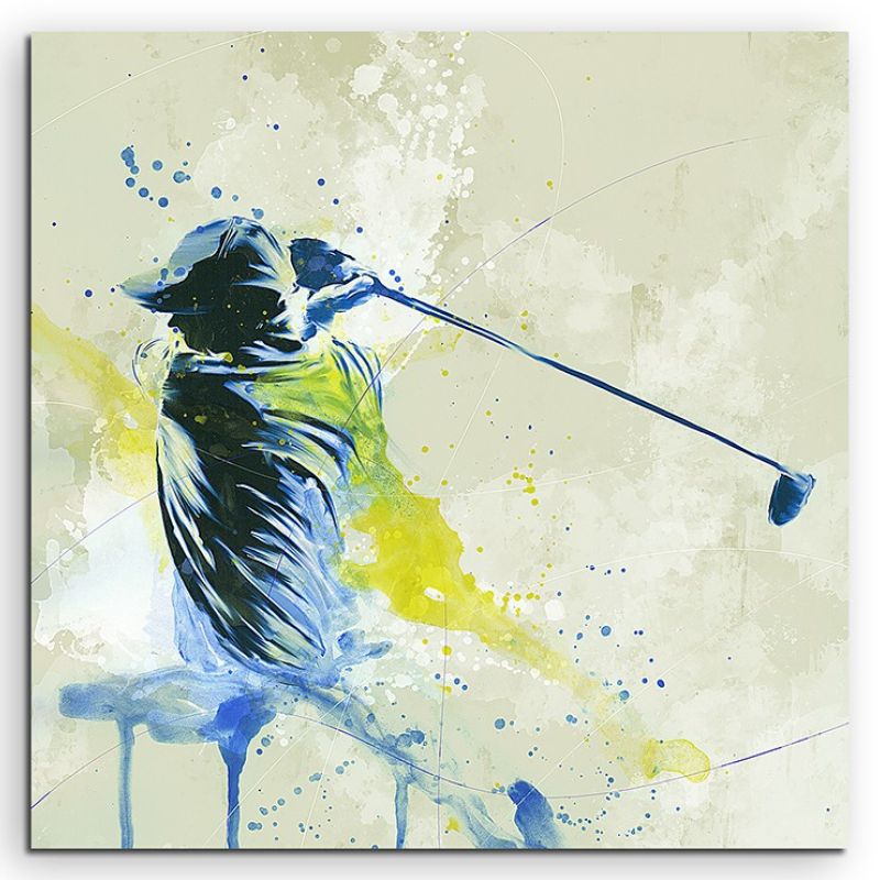 Golf 60x60cm SPORTBILDER Paul Sinus Art Splash Art Wandbild Aquarell Art