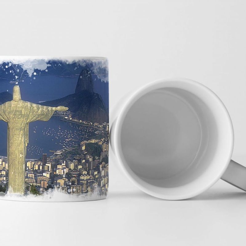 Tasse Geschenk Urbane Fotografie – Luftaufnahme von Rio de Janeiro Brasilien