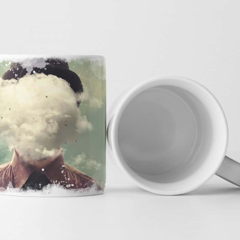 Tasse Geschenk Retro Fotomanipulation – Wolkenkopf