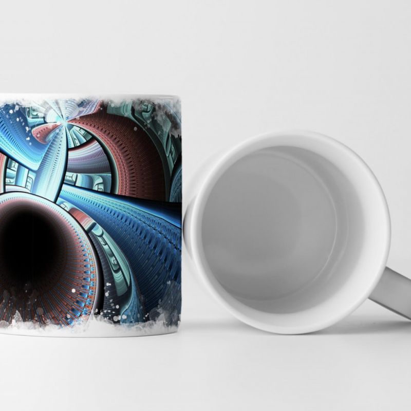 Tasse Geschenk Digitale Grafik – Endlose Spirallandschaft