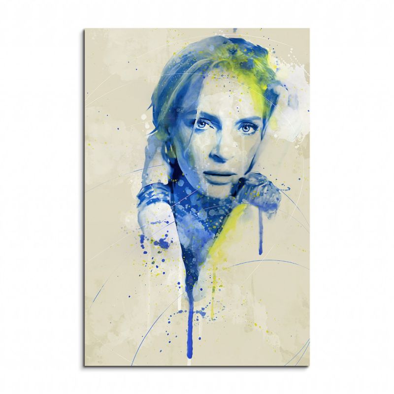 Uma Thurman II Aqua 90x60cm Wandbild Aquarell Art