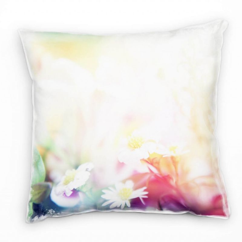 Blumen, bunt, Pastellfarben, Unscharf Deko Kissen 40x40cm für Couch Sofa Lounge Zierkissen