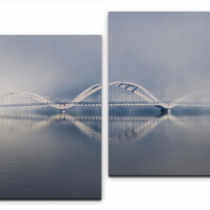 Brücke über einem Fluss Wandbild in verschiedenen Größen