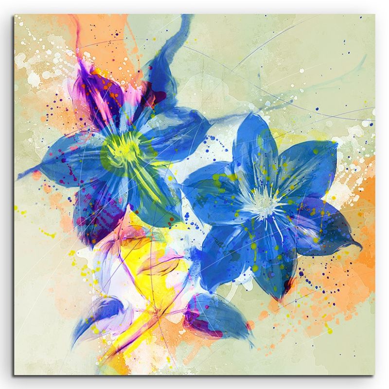 Blume V 60x60cm Aquarell Art Leinwandbild