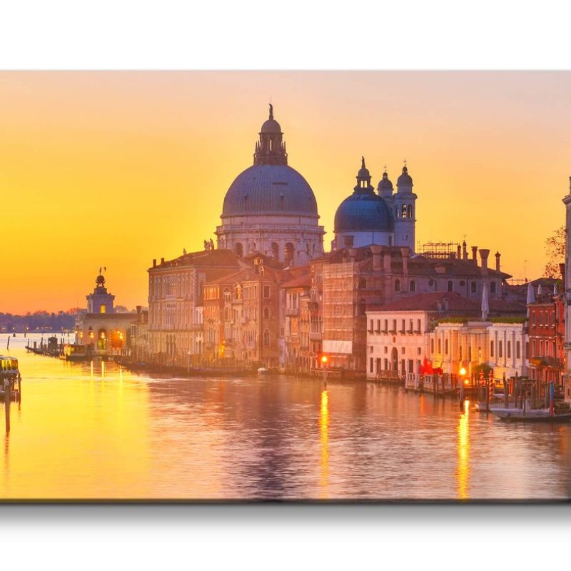 Leinwandbild 120x60cm Venedig Italien Gondel Abenddämmerung Romantisch