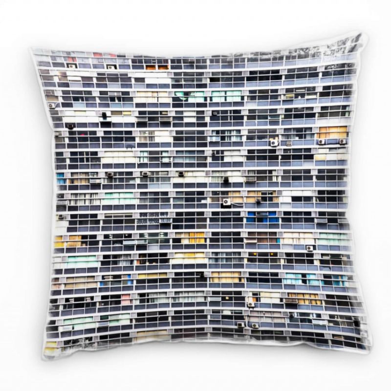 City, Hochhaus, Brasilien, grau Deko Kissen 40x40cm für Couch Sofa Lounge Zierkissen