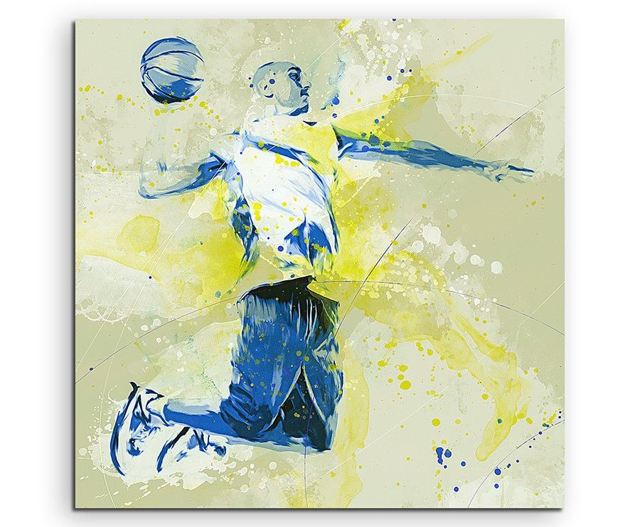 Basketball IV 60x60cm SPORTBILDER Paul Sinus Art Splash Art Wandbild Aquarell Art