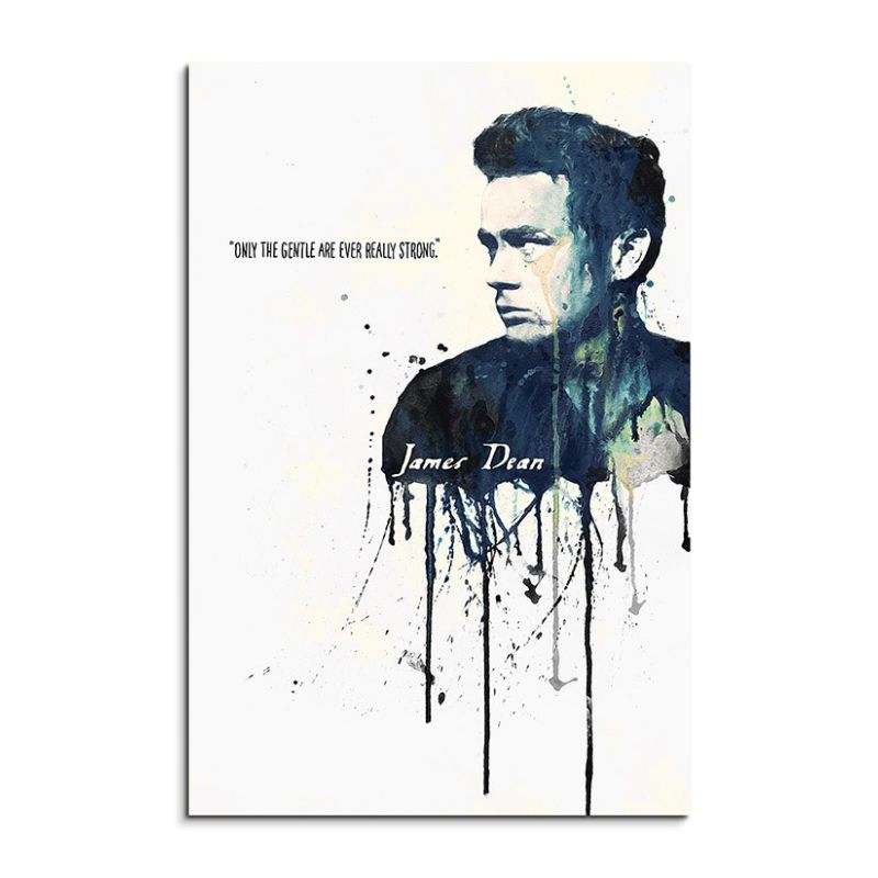 James Dean II 90x60cm Aquarell Art Wandbild auf Leinwand fertig gerahmt Original Sinus Art