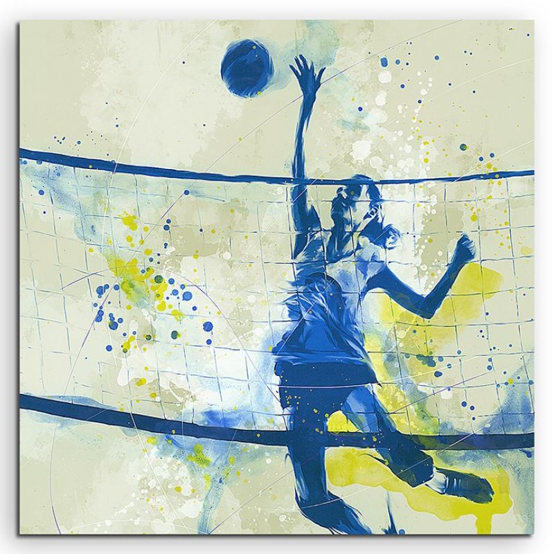 Volleyball 60x60cm SPORTBILDER Paul Sinus Art Splash Art Wandbild Aquarell Art