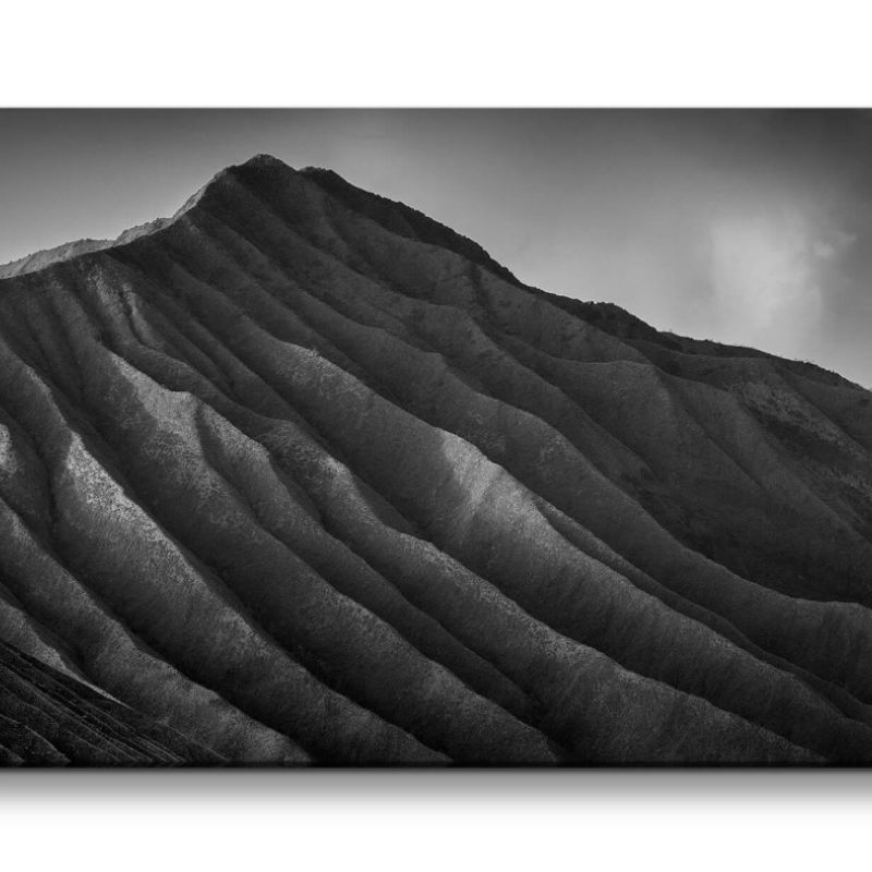 Leinwandbild 120x60cm Berg Schwarz Weiß Dunkel Grau Melancholie