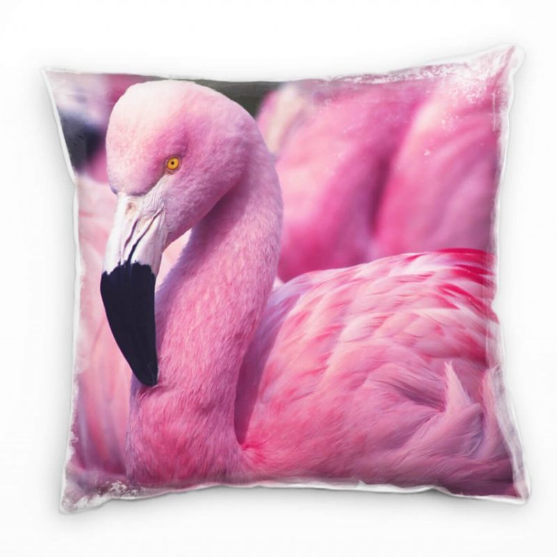 Tiere, Flamingo, pink Deko Kissen 40x40cm für Couch Sofa Lounge Zierkissen