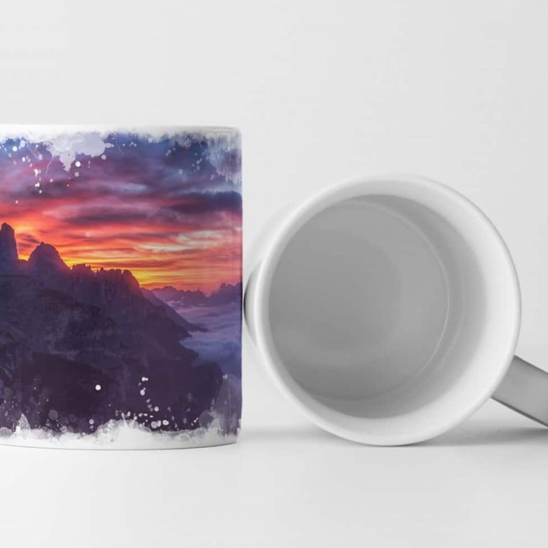 Tasse Geschenk Naturfotografie – Sonnenaufgang in den Dolomiten