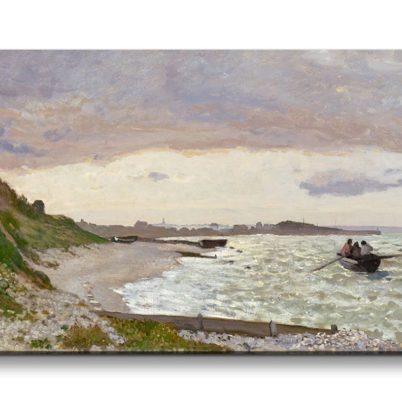 Remaster 120x60cm Claude Monet Impressionismus weltberühmtes Wandbild The Seashore at Sainte-Adresse