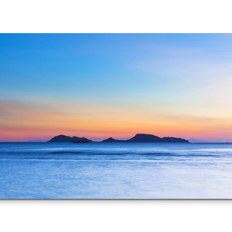 120x80cm Wandbild Insel Meer Abendrot