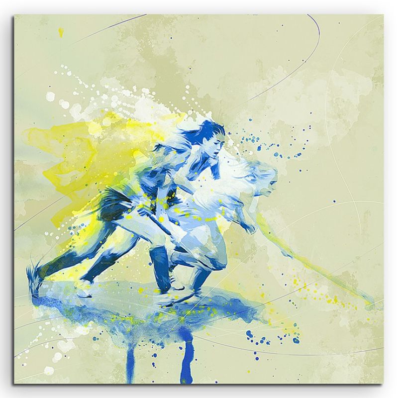 Feldhockey 60x60cm SPORTBILDER Paul Sinus Art Splash Art Wandbild Aquarell Art