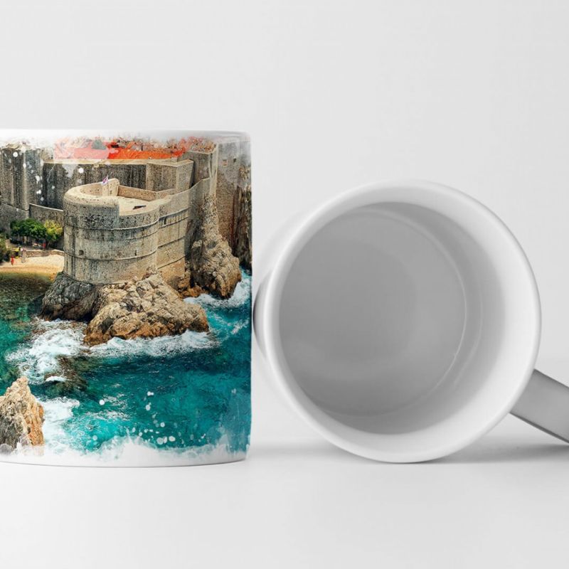 Tasse Geschenk Architekturfotografie – Antikes Schloss Dubrovnik Kroatien