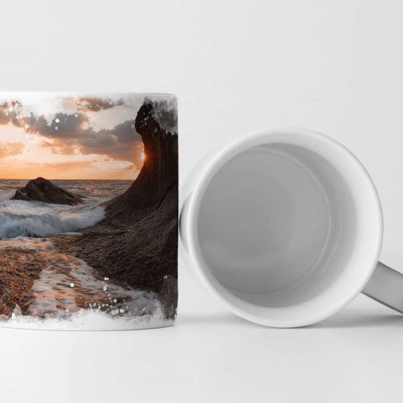 Tasse Geschenk Naturfotografie – herrlicher Sonnenaufgang Felsen