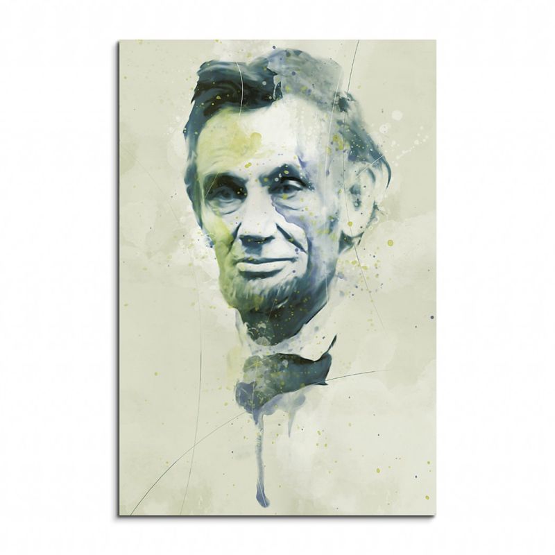 Abraham Lincoln Aqua 90x60cm Wandbild Aquarell Art