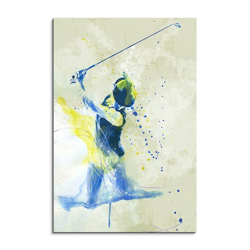 Golf III 90x60cm SPORTBILDER Paul Sinus Art Splash Art Wandbild Aquarell Art