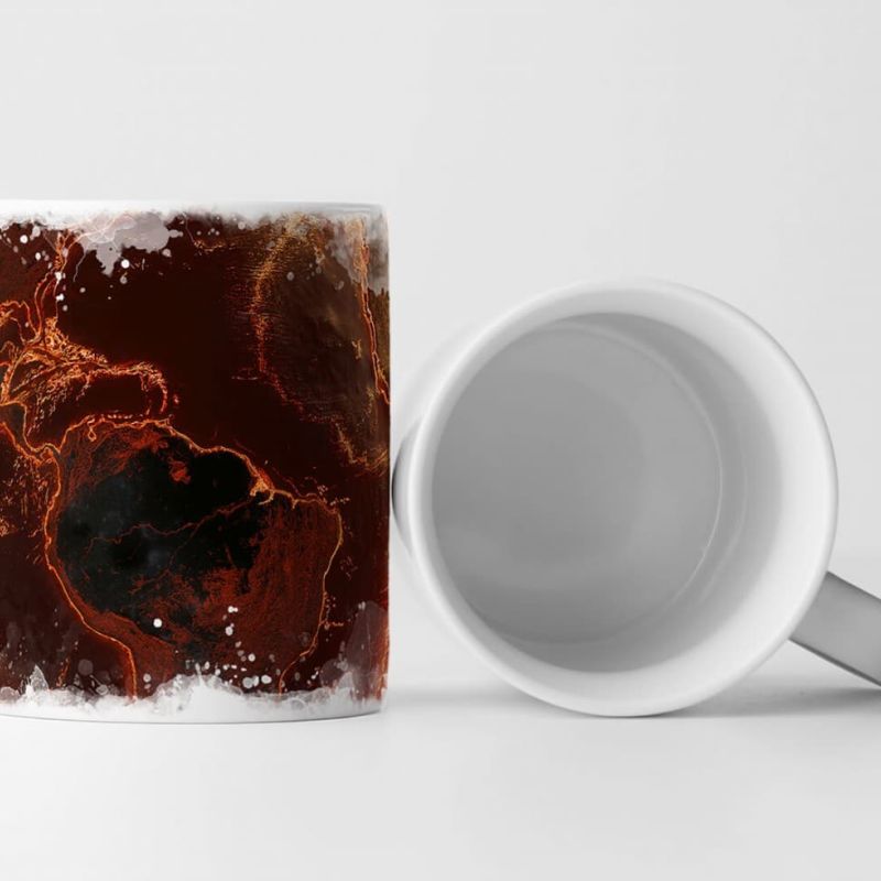 Tasse Geschenk Fotocollage – Erde bei einer flammenden Naturkatastrophe