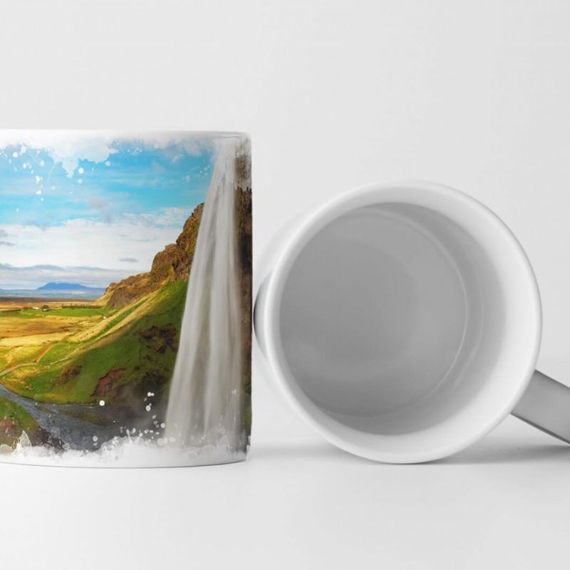 Tasse Geschenk Landschaftsfotografie – Seljalandsfoss Wasserfall in Island