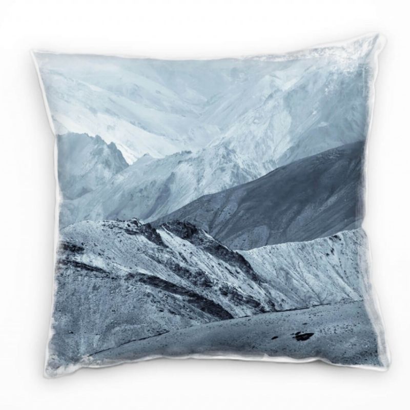 Landschaft, Berge, Dunst, grau Deko Kissen 40x40cm für Couch Sofa Lounge Zierkissen