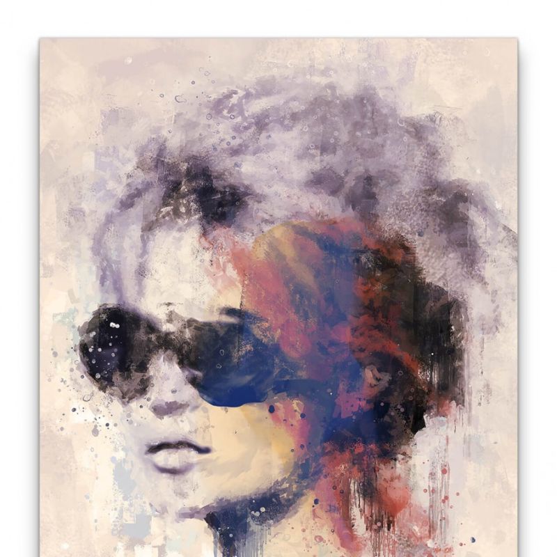 Brigitte Bardot Porträt Abstrakt Kunst Filmikone Schauspielerin Sonnenbrille 60x90cm Leinwandbild