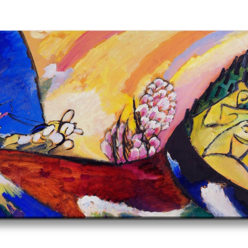 Remaster 120x60cm Wassily Kandinsky weltberühmtes Wandbild Farbenfroh Zeitlos Troika