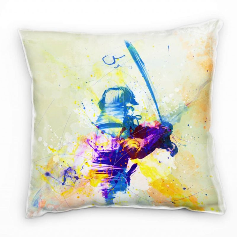 Samurai Deko Kissen Bezug 40x40cm für Couch Sofa Lounge Zierkissen