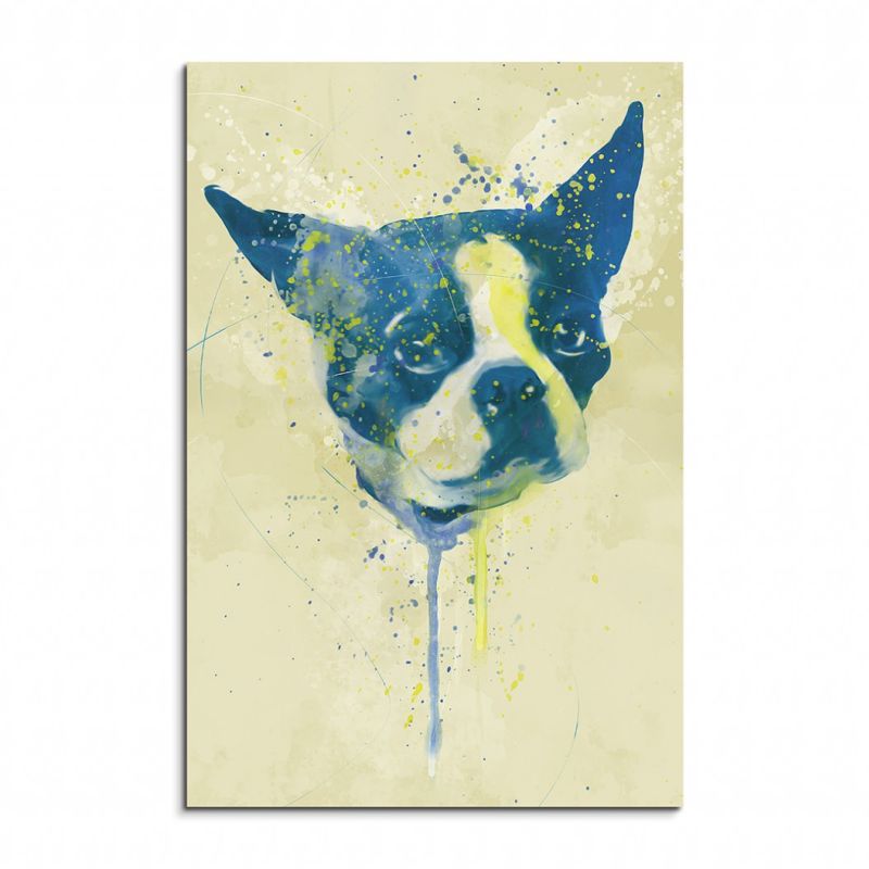 French Dog Aqua 90x60cm Wandbild Aquarell Art