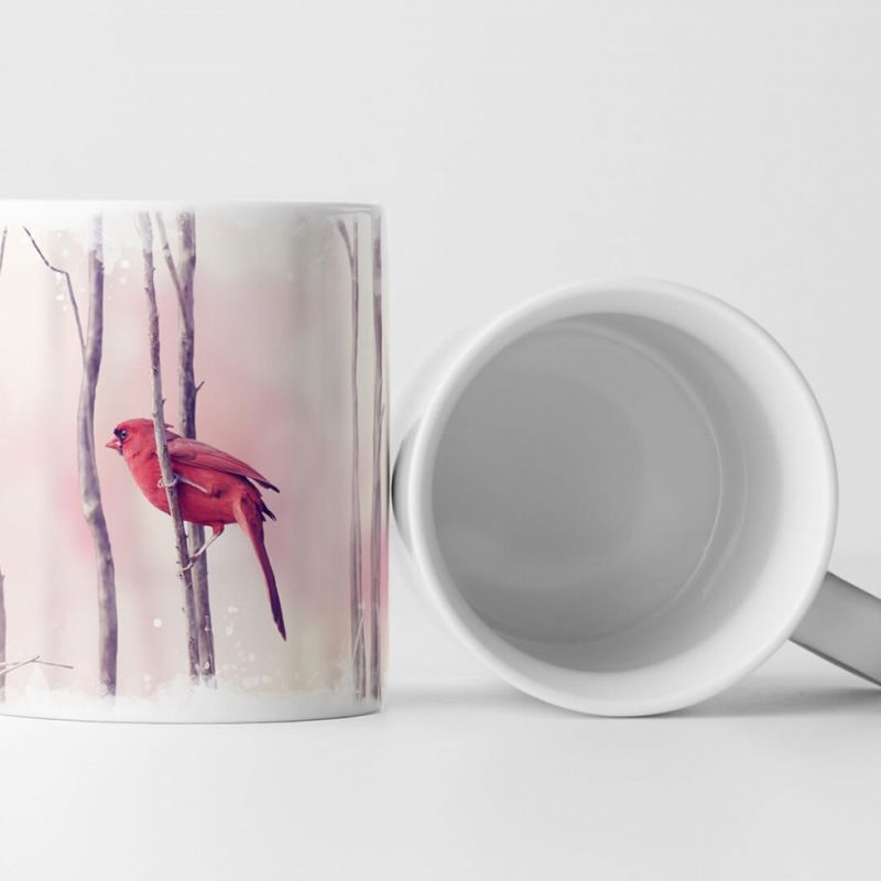 Tasse Geschenk Tierfotografie – Rote Kardinale im Wald