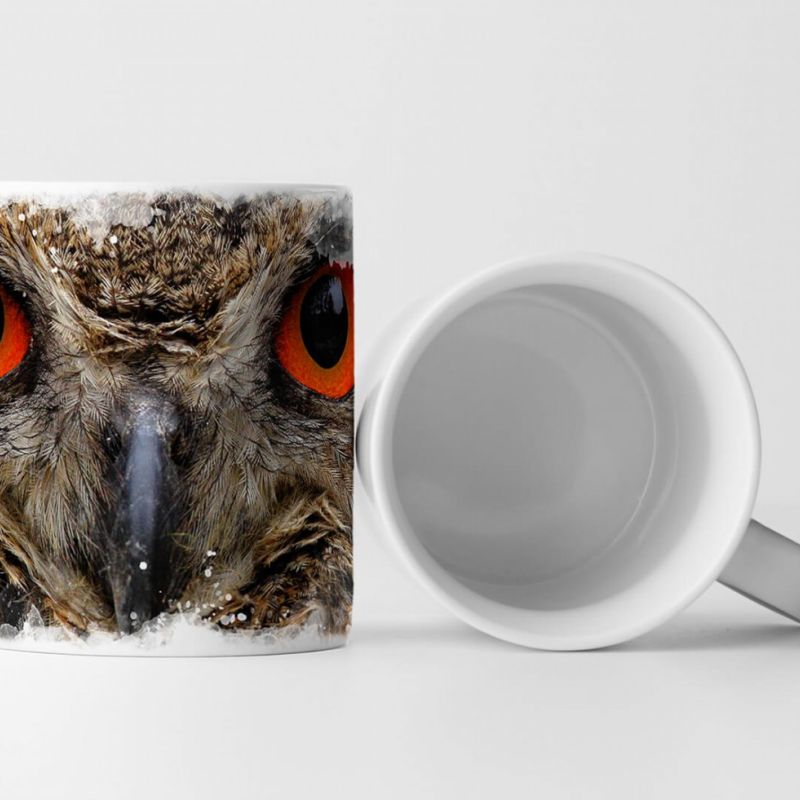 Tasse Geschenk Tierfotografie  – Porträt einer Eule