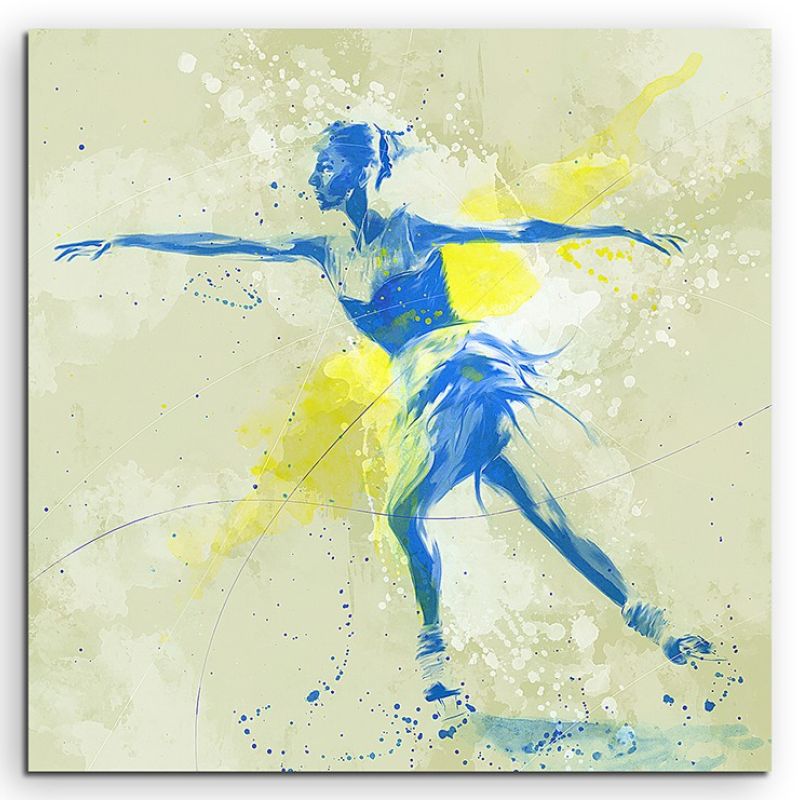 Eiskunstlauf II 60x60cm SPORTBILDER Paul Sinus Art Splash Art Wandbild Aquarell Art