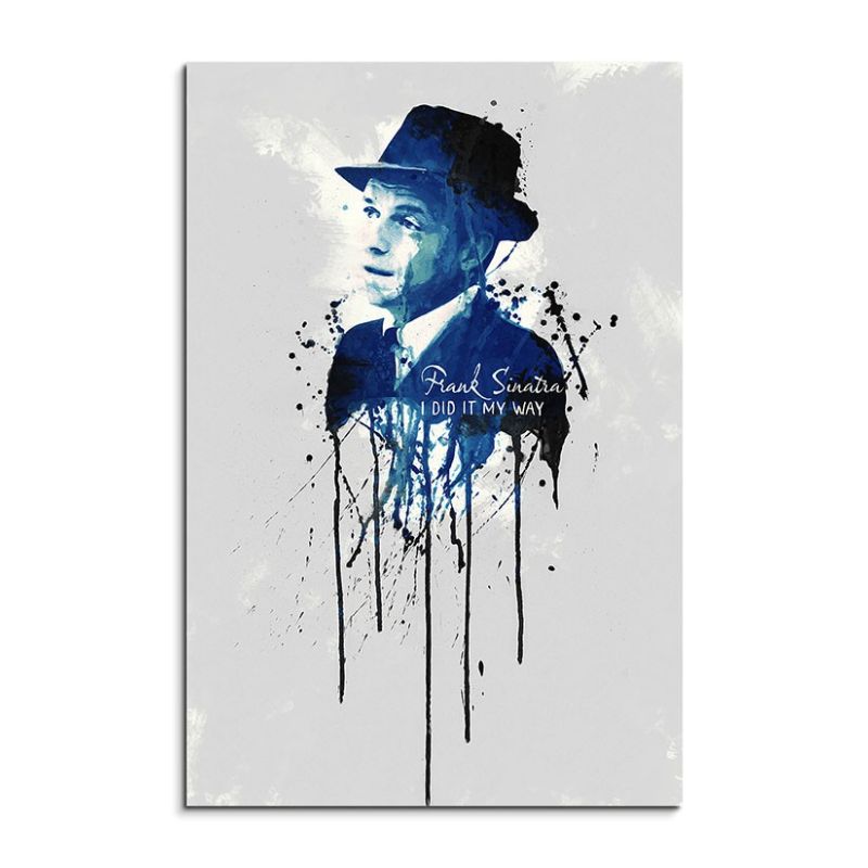 Frank Sinatra 90x60cm Aquarell Art Wandbild auf Leinwand fertig gerahmt Original Sinus Art